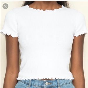 White Ruffle Top- Riane Top